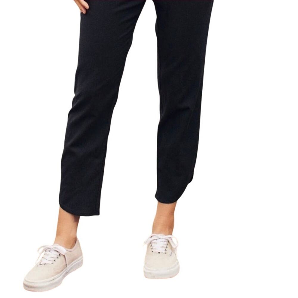 Black Elastic-Waist Women's Pants - Picture 2 of 7